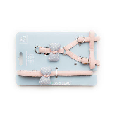 لوازم جانبی حیوان خانگی Cute Dots Cat Harness Bow Tie قابل تنظیم حیوان خانگی سینه بند عقب کشش پنبه گربه سگ بند مهار بند