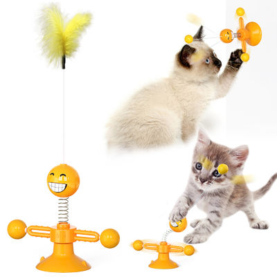 Food Grade Cat Pet Toys TPR Cat اسباب بازی Spring Kitty Interactive Ball