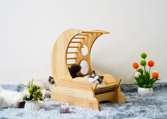 خانه درخت خلبان Hallupets گربه حیوان خانگی تخت خواب چوبی