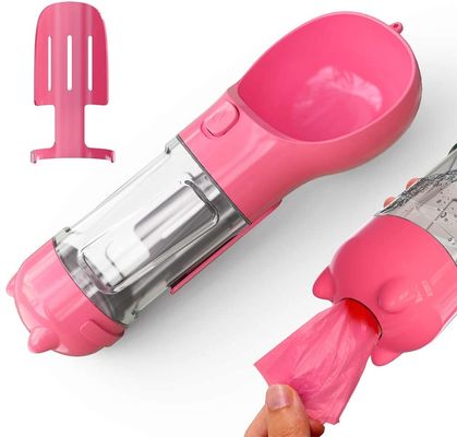 300ML Travel 2 In 1 Dog Bottle Drinking Bowl قابل حمل با دکمه قفل