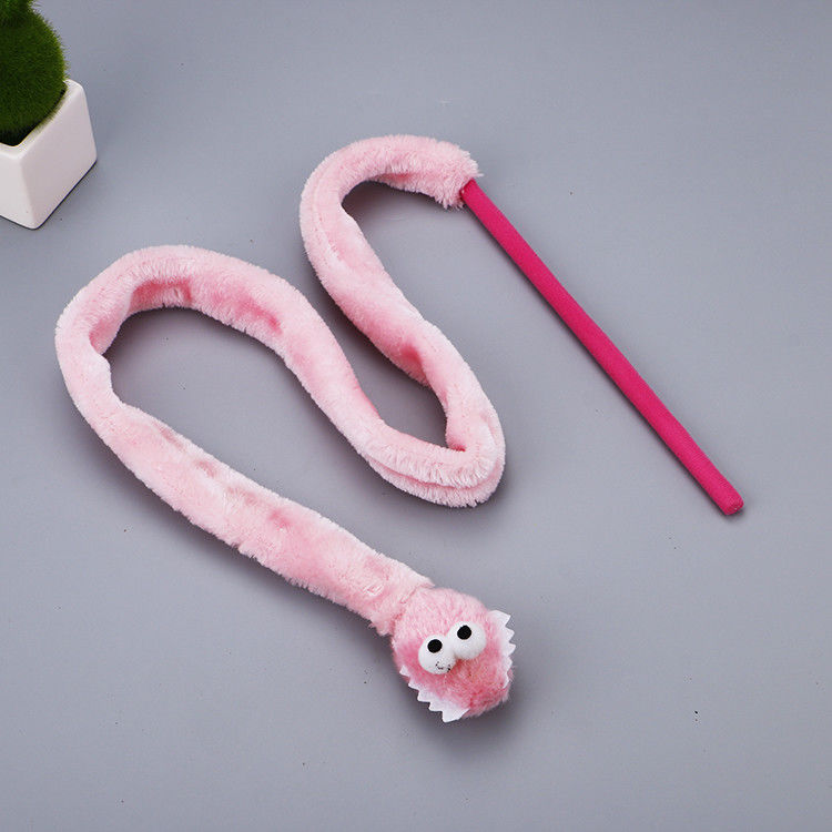 تیزر اسباب بازی گربه با دوام Snake Shape Kitten Plush Wand 31g