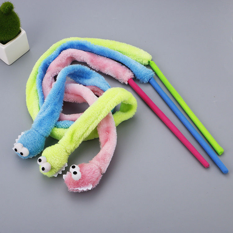 تیزر اسباب بازی گربه با دوام Snake Shape Kitten Plush Wand 31g