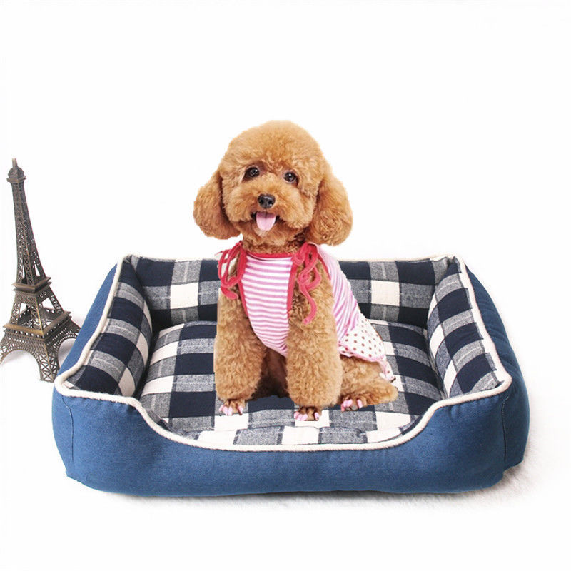 گربه نرم مشبک چهارخانه سگ حصیر 740 گرم خانه داخلی Kennel Nest تخت راحتی سگ