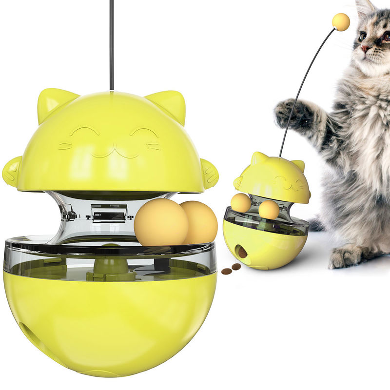 420 گرم Food Leaker Cat Pet Toys تعاملی Cat Tease Wand Kitten Roly Poly Toys