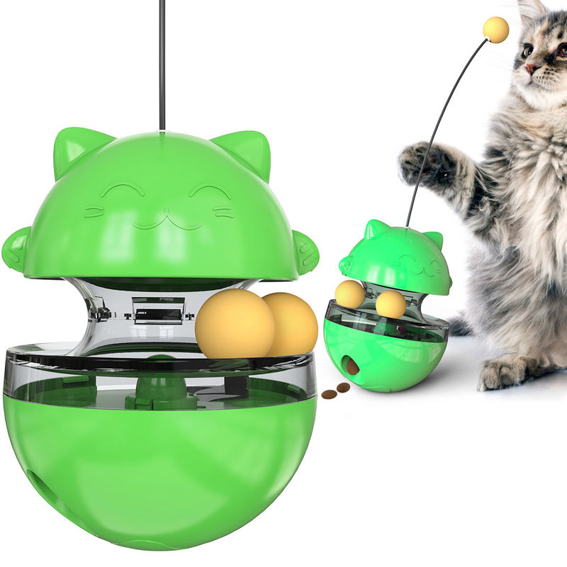 420 گرم Food Leaker Cat Pet Toys تعاملی Cat Tease Wand Kitten Roly Poly Toys