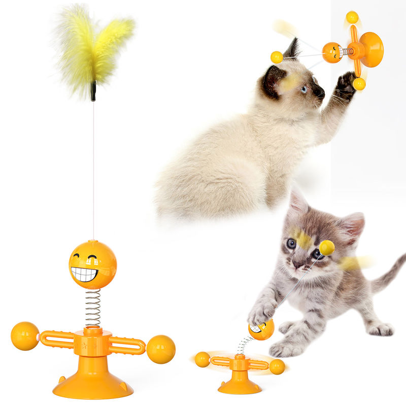 Food Grade Cat Pet Toys TPR Cat اسباب بازی Spring Kitty Interactive Ball