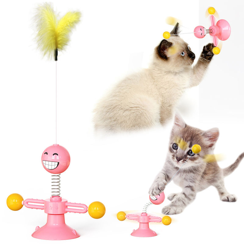 Food Grade Cat Pet Toys TPR Cat اسباب بازی Spring Kitty Interactive Ball