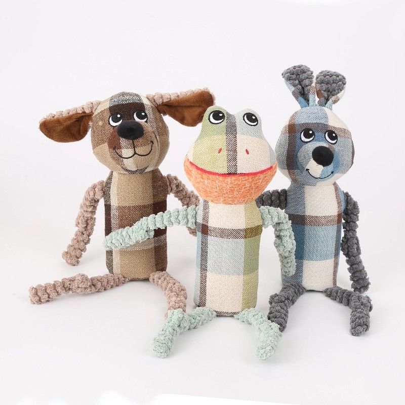 Canvas Squeaky Dog اسباب بازی حیوان خانگی مقاوم در برابر نیش با لوله صوتی اسباب بازی دندان درآوردن توله سگ 70 گرم