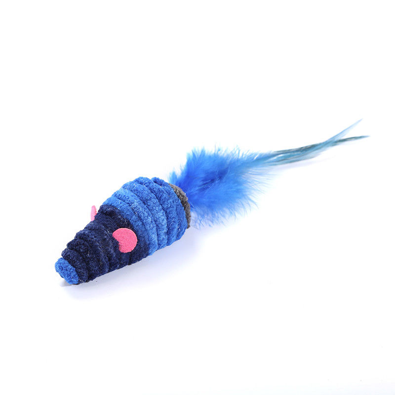 Self Excited Cat Pet Toys اسب آبی تیره پر موش اسباب بازی گربه ضد افسردگی
