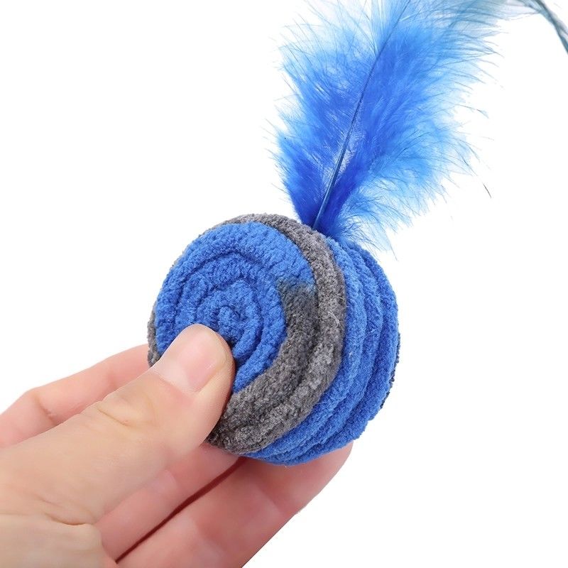 Self Excited Cat Pet Toys اسب آبی تیره پر موش اسباب بازی گربه ضد افسردگی