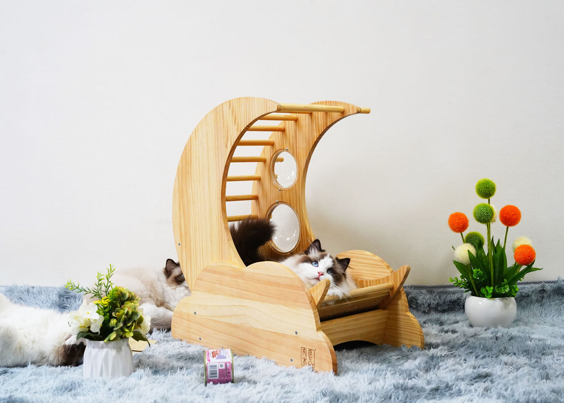 خانه درخت خلبان Hallupets گربه حیوان خانگی تخت خواب چوبی