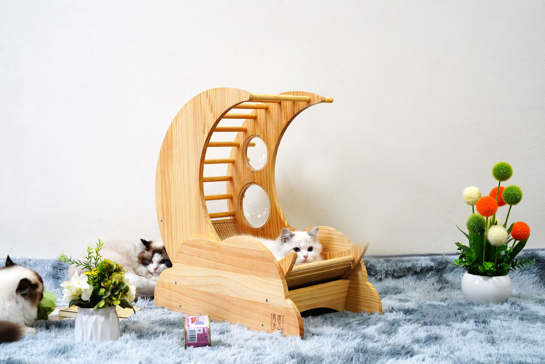 خانه درخت خلبان Hallupets گربه حیوان خانگی تخت خواب چوبی