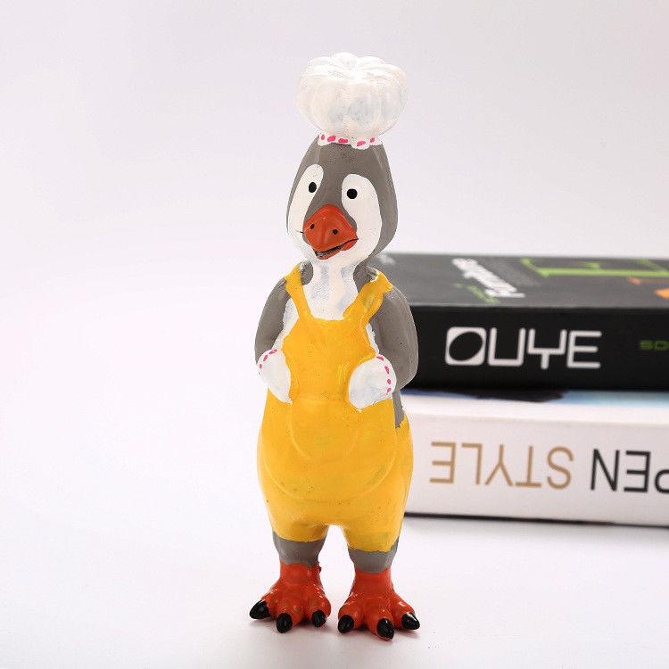 Squeaky Latex Chicken Interactive Rubber Puppy Chew Toy 70g 24x6X6 Cm