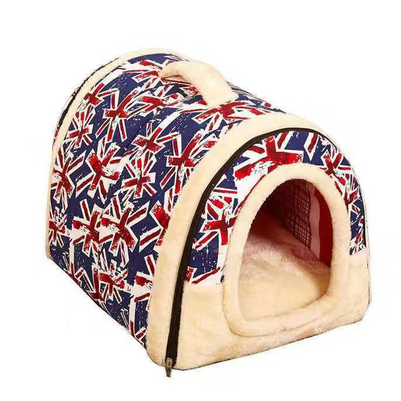 مخمل کریستال 2 در 1 غار تاشو تخت خواب حیوان خانگی Self Warming House شکل تخت راحت گربه