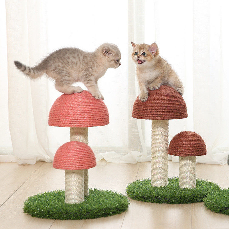 قارچ کتان Sisal Cat Tree Tower Cat Scratch Post Board S 36*30cm