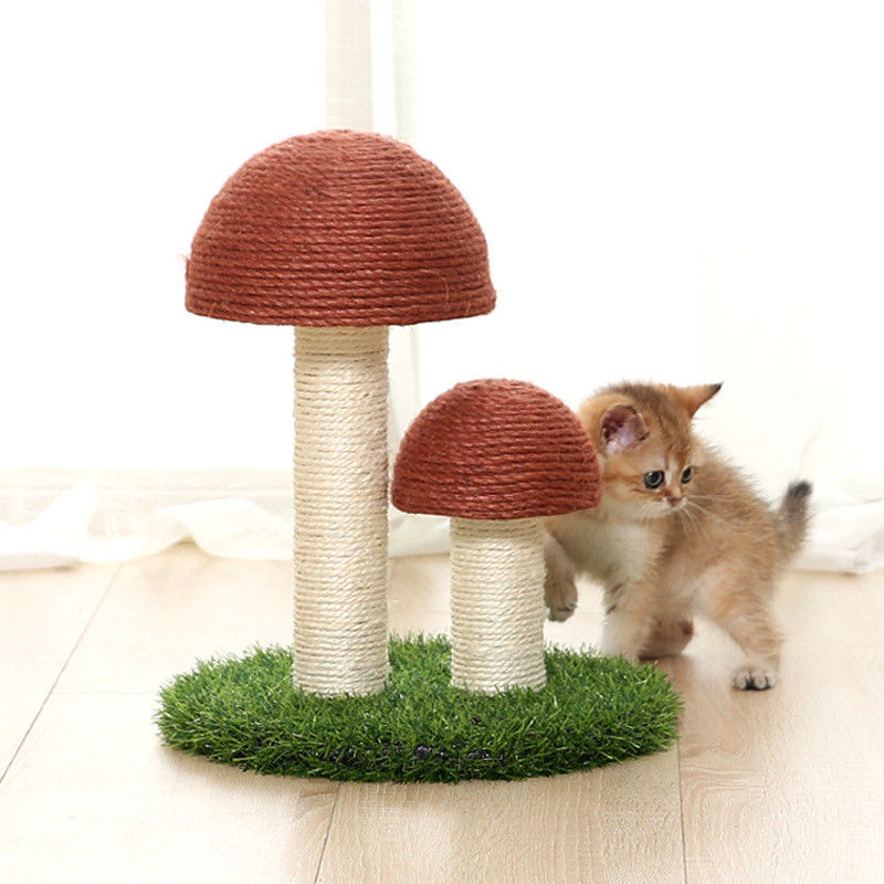 قارچ کتان Sisal Cat Tree Tower Cat Scratch Post Board S 36*30cm