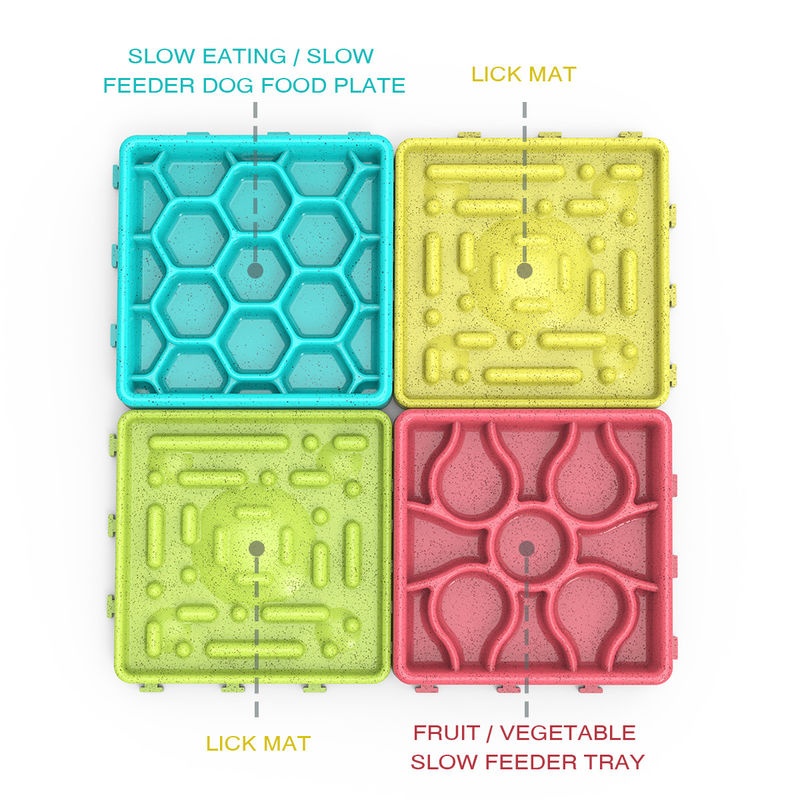 4 In 1 Silicone Fun Interactive Slow Water Pet and Dispenser Food Dog Bowl Lick Lock Mat