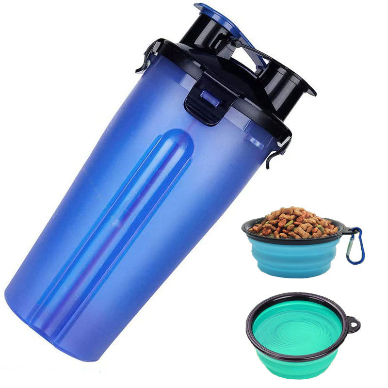 بطری آب قابل حمل سگ 2 در 1 سگ 12oz برای حیوانات خانگی غذا و آب در فضای باز