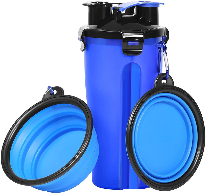 بطری آب قابل حمل سگ 2 در 1 سگ 12oz برای حیوانات خانگی غذا و آب در فضای باز