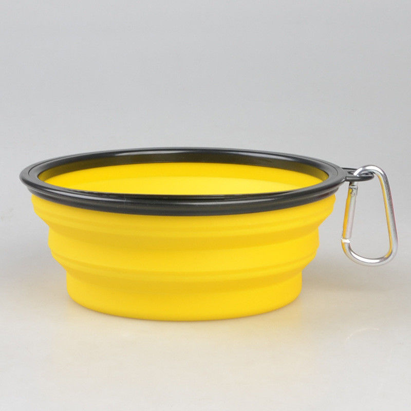 ظرف غذای خانگی قابل حمل تاشو 16oz قابل حمل با کارابین برای مسافرت در حال قدم زدن در کاسه حیوان خانگی