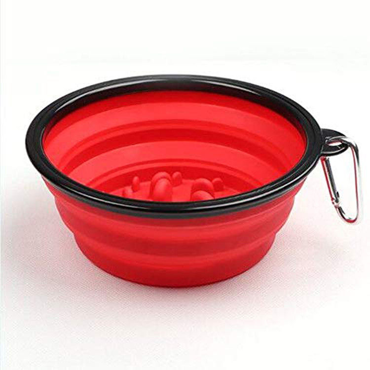 کاسه قابل انعطاف آهسته تغذیه کننده سگ تاشو 13*9*5.5 سانتی متر
