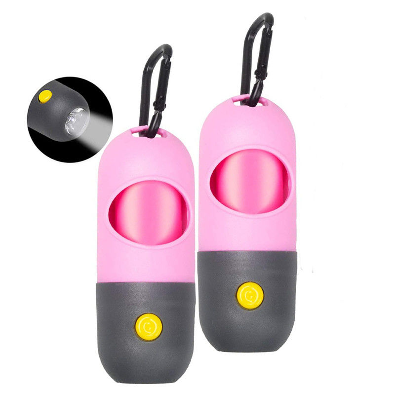 چراغ قوه LED توله سگ توله سگ کیسه توزیع کننده دارنده PE با 15 کیسه ضایعات ضد نشت
