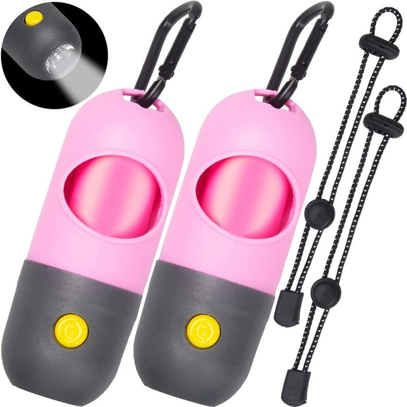 چراغ قوه LED توله سگ توله سگ کیسه توزیع کننده دارنده PE با 15 کیسه ضایعات ضد نشت